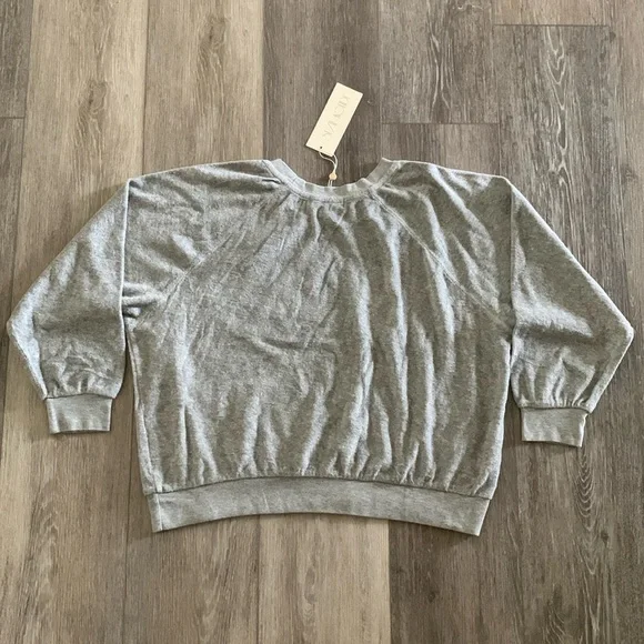 SUZIE KONDI Samos Oversized Sweatshirt Terry Heather Grey NWT - Picture 5 of 10